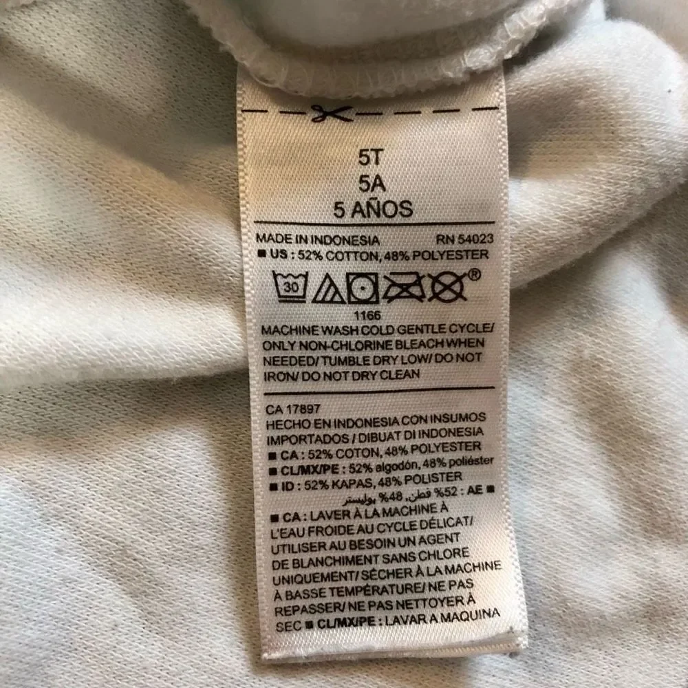 Old Navy Girls White Terrycloth Swimsuit Cover Up Size 5T